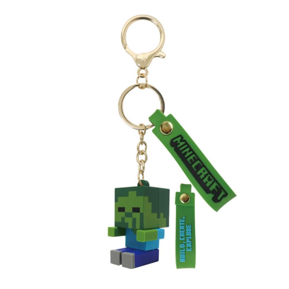 Minecraft ゾンビ アクリルキーホルダー 3個セット マイクラ フィギュアキーチェーン ゾンビピグリン ゾンビ